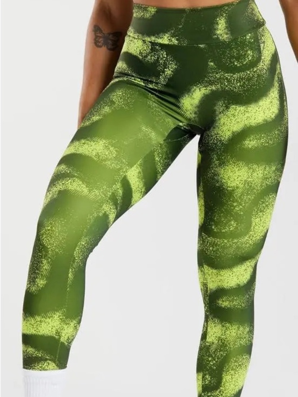 Gymshark Olive & Lime High-Waist Print Leggings